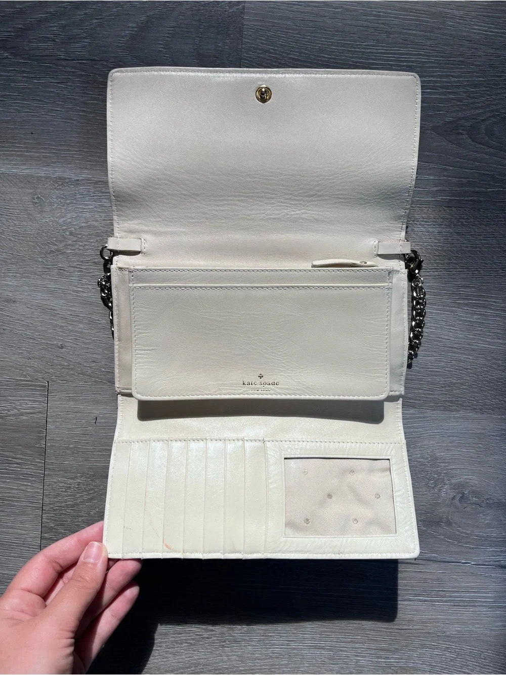kate spade Teal Croc-Embossed Chain Shoulder Clutch